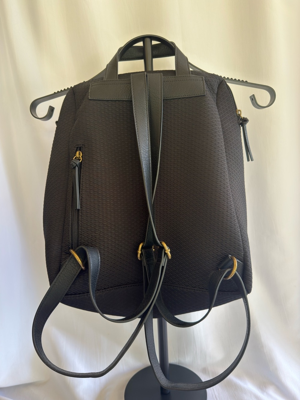 The Sak Olvera Metro Black Textured Backpack with Gold Accents NWOT - Picture 2 of 7